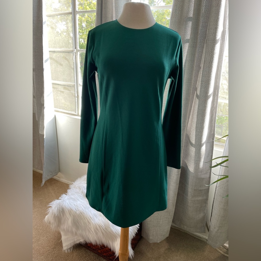 ZARA green A-line shower dress.  Dark green. Size Medium